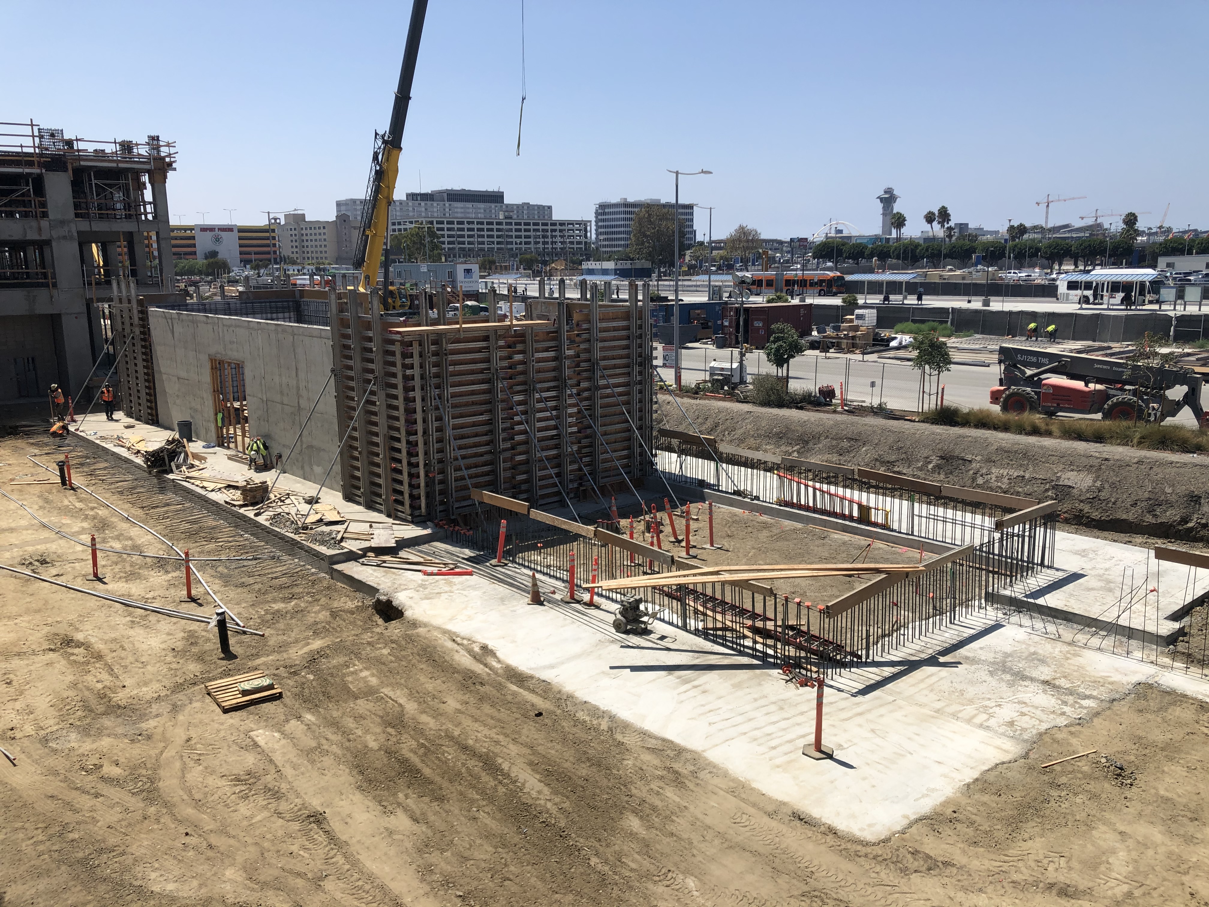 Construction of the DWP power station that will help provide power to the Intermodal Transportation Facility-West.